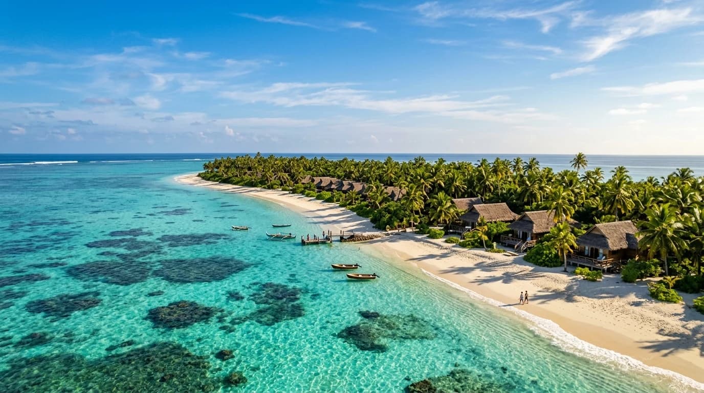 Agatti Island turquoise lagoon and white sand beach